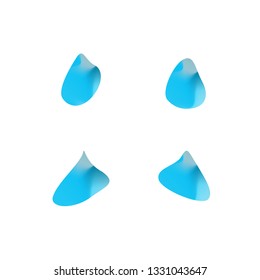 Set of abstract modern graphic elements. Gradient bright shapes in the form of water droplets. Modern abstract colorful vector fluid collection