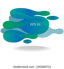 Set of abstract modern graphic elements. Dynamical colored forms and line. Gradient abstract banners with flowing liquid shapes. Template for the design of a logo, flyer or presentation. Vector.