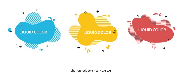 Set of abstract modern graphic elements. Dynamical colored forms and line. Gradient abstract banners with flowing liquid shapes. Template for the design of a logo, flyer or presentation. Vector 10 EPS