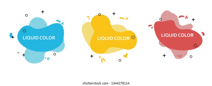 Set of abstract modern graphic elements. Dynamical colored forms and line. Gradient abstract banners with flowing liquid shapes. Template for the design of a logo, flyer or presentation. Vector 10 EPS