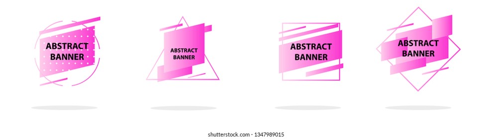 Set of abstract modern graphic elements. Colorful vector gradient shapes composition. Template for design, banner, flyer, poster, wallpaper, brochure, smartphone screen, mobile app