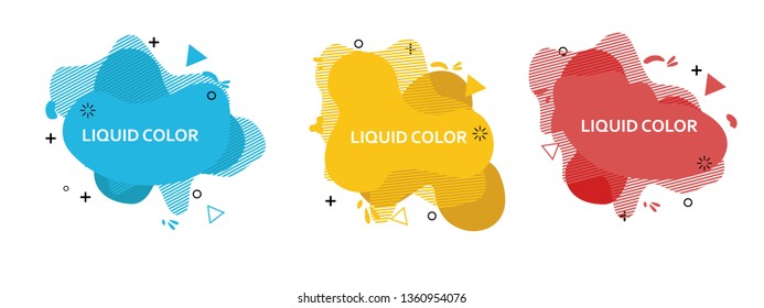 Set of abstract modern graphic elements. Dynamical colored forms and line. Gradient abstract banners with flowing liquid shapes. Template for the design of a logo, flyer or presentation. Vector 10 EPS
