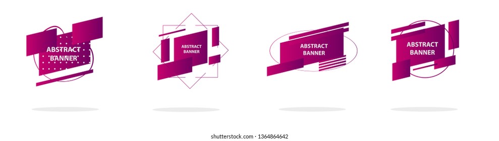 Set of abstract modern graphic elements. Colorful vector gradient shapes composition. Template for design, banner, flyer, poster, wallpaper, brochure, smartphone screen, mobile app