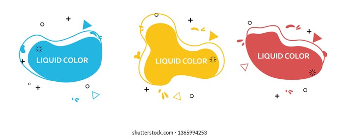 Set of abstract modern graphic elements. Dynamical colored forms and line. Gradient abstract banners with flowing liquid shapes. Template for the design of a logo, flyer or presentation. Vector 10 EPS