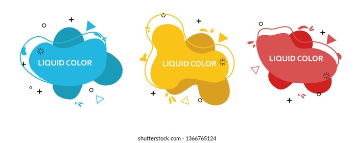 Set of abstract modern graphic elements. Dynamical colored forms and line. Gradient abstract banners with flowing liquid shapes. Template for the design of a logo, flyer or presentation. Vector 10 EPS