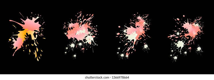 Set of abstract modern graphic elements. Dynamical colored forms and line. Gradient abstract banners with flowing liquid shapes. Template for the design of a logo, flyer or presentation. Vector.