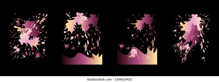 Set of abstract modern graphic elements. Dynamical colored forms and line. Gradient abstract banners with flowing liquid shapes. Template for the design of a logo, flyer or presentation. Vector.