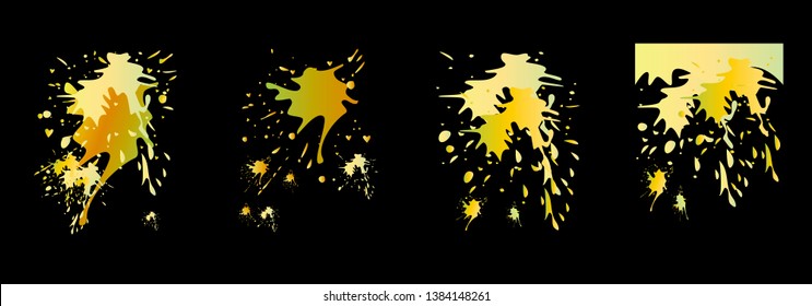 Set of abstract modern graphic elements. Dynamical colored forms and line. Gradient abstract banners with flowing liquid shapes. Template for the design of a logo, flyer or presentation. Vector.