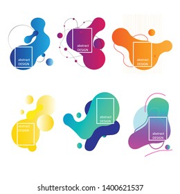 Set of abstract modern graphic elements. Dynamical colored forms and line. Gradient abstract banners with flowing liquid shapes. Template for the design of a logo, flyer or presentation. Vector