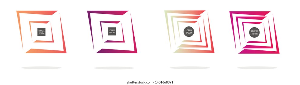 Set of abstract modern graphic elements. Colorful vector gradient shapes composition. Template for design, banner, flyer, poster, wallpaper, brochure, smartphone screen, mobile app