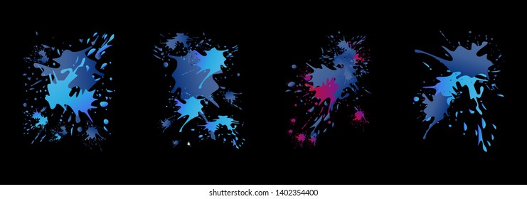 Set of abstract modern graphic elements. Dynamical colored forms and line. Gradient abstract banners with flowing liquid shapes. Template for the design of a logo, flyer or presentation. Vector.