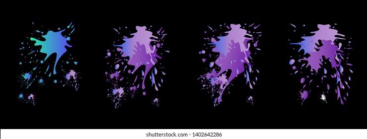 Set of abstract modern graphic elements. Dynamical colored forms and line. Gradient abstract banners with flowing liquid shapes. Template for the design of a logo, flyer or presentation. Vector.