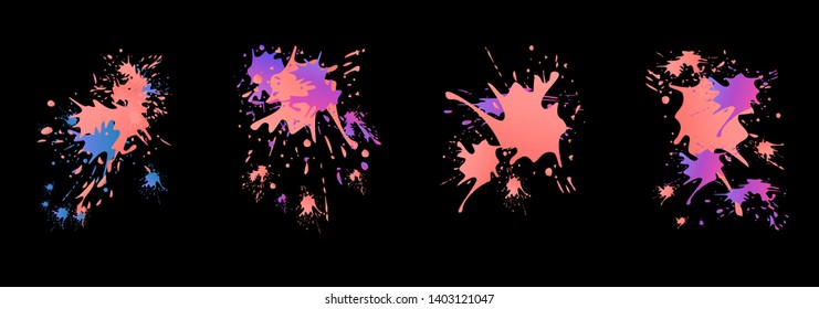 Set of abstract modern graphic elements. Dynamical colored forms and line. Gradient abstract banners with flowing liquid shapes. Template for the design of a logo, flyer or presentation. Vector.