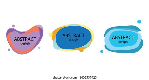 Set of abstract modern graphic elements. Dynamical colored forms and line. Gradient abstract banners with flowing liquid shapes. Template for the design of a logo, flyer or presentation. Vector.