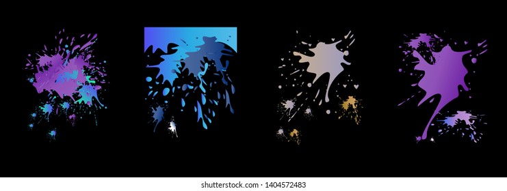 Set of abstract modern graphic elements. Dynamical colored forms and line. Gradient abstract banners with flowing liquid shapes. Template for the design of a logo, flyer or presentation. Vector.