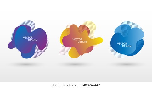 Set of abstract modern graphic elements. Dynamical colored forms. Vector banner set