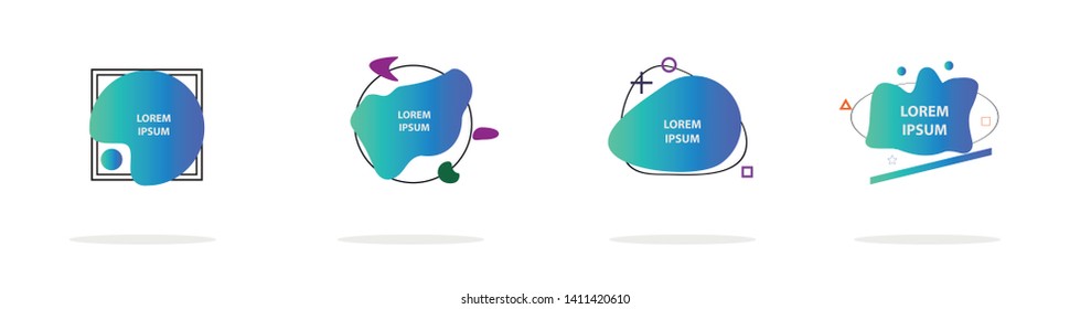 
Set of abstract modern graphic elements. Colorful vector gradient shapes composition. Template for design, banner, flyer, poster, wallpaper, brochure, smartphone screen, mobile app
