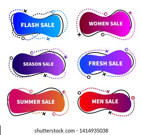 Set of abstract modern graphic elements with dynamical colored forms and line. Template for the design of a logo, flyer or presentation or sales. Flash Sale or Promo Sales Coupon Template