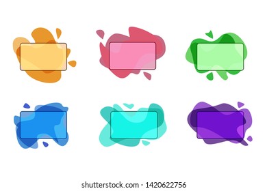 Set of abstract modern graphic elements. Dynamical colored forms and line.Template for the design of a logo, flyer or presentation. Vector.