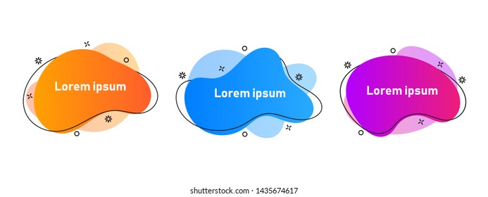 Set of abstract modern graphic elements with dynamical colored forms and line. Template for the design of a logo, flyer or presentation.