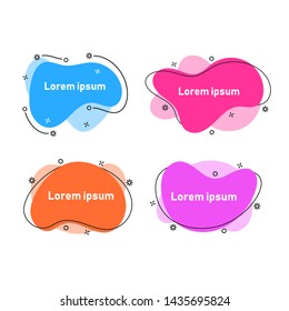 Set of abstract modern graphic elements with dynamical colored forms and line. Template for the design of a logo, flyer or presentation.