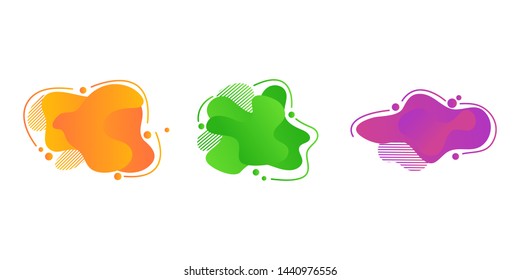 Set of abstract modern graphic elements with dynamical colored forms and line. Template for the design of a logo, flyer or presentation and any more