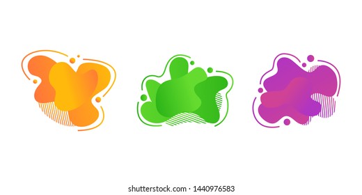 Set of abstract modern graphic elements with dynamical colored forms and line. Template for the design of a logo, flyer or presentation and any more