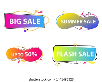 Set of abstract modern graphic elements with dynamical colored forms and line. Template for the design of a logo, flyer or presentation or sales