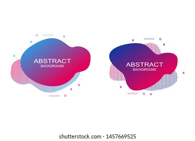 Set of abstract modern graphic elements. Dynamical colored forms and line. Gradient abstract banners with flowing liquid shapes. Template for the design of a logo, flyer or presentation