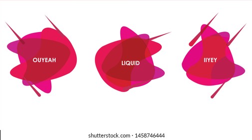 Set of abstract modern graphic elements. Dynamical colored red purple forms and line. Gradient transparancy abstract banners with flowing liquid shapes. Template for flyer or presentation.