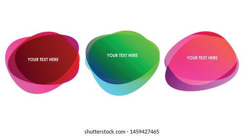 Set of abstract modern graphic elements. Dynamical colored forms and line. Gradient abstract banners with flowing liquid shapes. Template for the design of a website banner, landing page, logo, flyer 