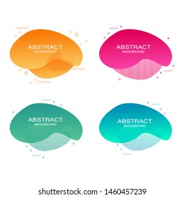 Set of abstract modern graphic elements. Dynamical colored forms and line. Gradient abstract banners with flowing liquid shapes. Template for the design of a logo, flyer or presentation