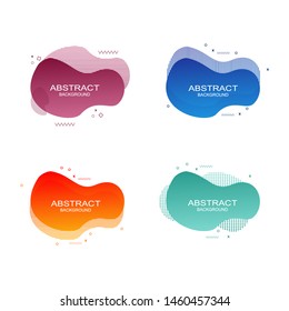 Set of abstract modern graphic elements. Dynamical colored forms and line. Gradient abstract banners with flowing liquid shapes. Template for the design of a logo, flyer or presentation