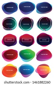 Set of abstract modern graphic elements. Dynamical colored forms and line. Gradient abstract banners with flowing liquid shapes. Template for the design of a logo, flyer or presentation. Vector.