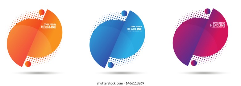 SET Abstract modern graphic elements. Dynamical colored forms and line. Gradient abstract banners with flowing liquid shapes. Template for the design of a logo, flyer or presentation. Vector.