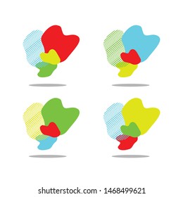 Set of abstract modern graphic elements. Dynamical colored forms and line. Gradient abstract banners with flowing liquid shapes. Template for the design of a logo, flyer or presentation. Vector.