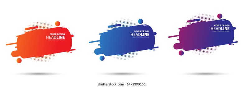 Set abstract modern graphic elements. Dynamical colored forms and line. Gradient abstract banners with flowing liquid shapes. Template for the design of a logo, flyer or presentation. Vector.