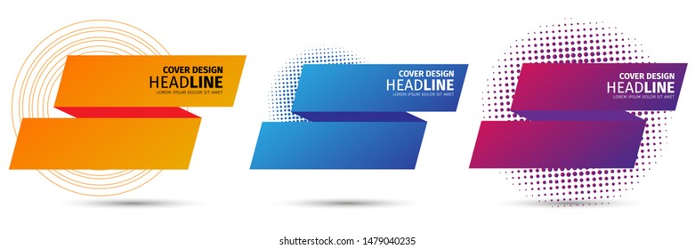 Set abstract modern graphic elements. Dynamical colored forms and line. Gradient abstract banners with flowing liquid shapes. Template for the design of a logo, flyer or presentation. Vector.