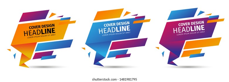 Set abstract modern graphic elements. Dynamical colored forms and line. Gradient abstract banners with flowing liquid shapes. Template for the design of a logo, flyer or presentation. Vector.