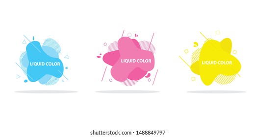 
Set of abstract modern graphic elements. Fluid gradient geometric for minimal banners, logo, flyer, poster, presentation and advertising. Abstract trendy liquid background.