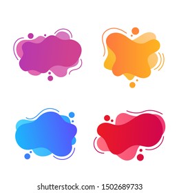 Set of abstract Modern graphic elements with dynamical colored forms. Template for the design of a logo.Vector Illustration EPS 10