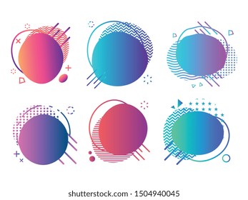 Set of abstract modern graphic elements. Dynamical colored forms and line. Gradient abstract banners with flowing liquid shapes. Template for the design of a logo, flyer or presentation