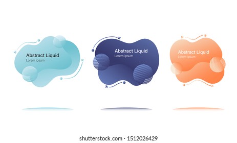 Set of abstract modern graphic elements with dynamical colored forms, gradation and line. Template for the design of a logo, flyer or presentation.