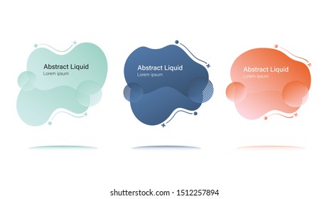 Set of abstract modern graphic elements with dynamical colored forms, gradation and line. Template for the design of a logo, flyer or presentation.