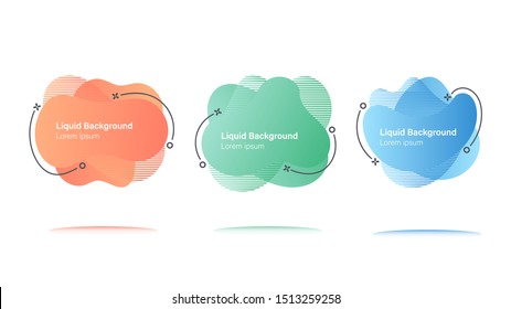 Set of abstract modern graphic elements with dynamical colored forms, gradation and line. Template for the design of a logo, flyer or presentation.