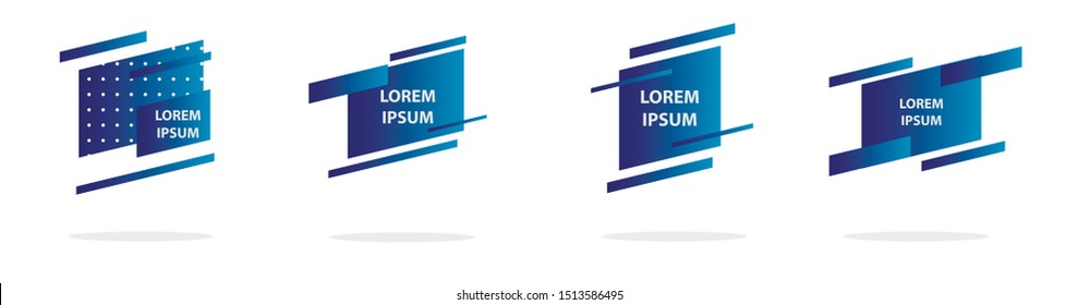 Set of abstract modern graphic elements. Colorful vector gradient shapes composition. Template for design, banner, flyer, poster, wallpaper, brochure, smartphone screen, mobile app