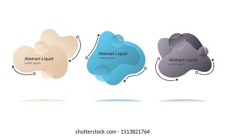 Set of abstract modern graphic elements with dynamical colored forms, gradation and line. Template for the design of a logo, flyer or presentation.