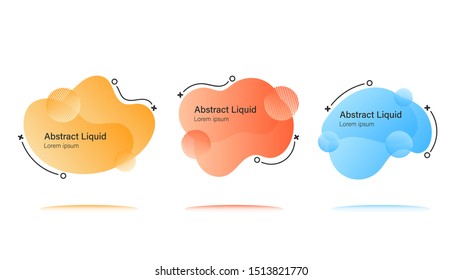Set of abstract modern graphic elements with dynamical colored forms, gradation and line. Template for the design of a logo, flyer or presentation.