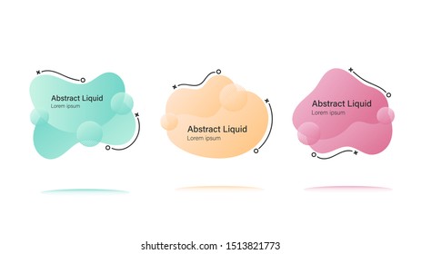 Set of abstract modern graphic elements with dynamical colored forms, gradation and line. Template for the design of a logo, flyer or presentation.