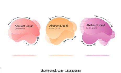 Set of abstract modern graphic elements with dynamical colored forms, gradation and line. Template for the design of a logo, flyer or presentation.